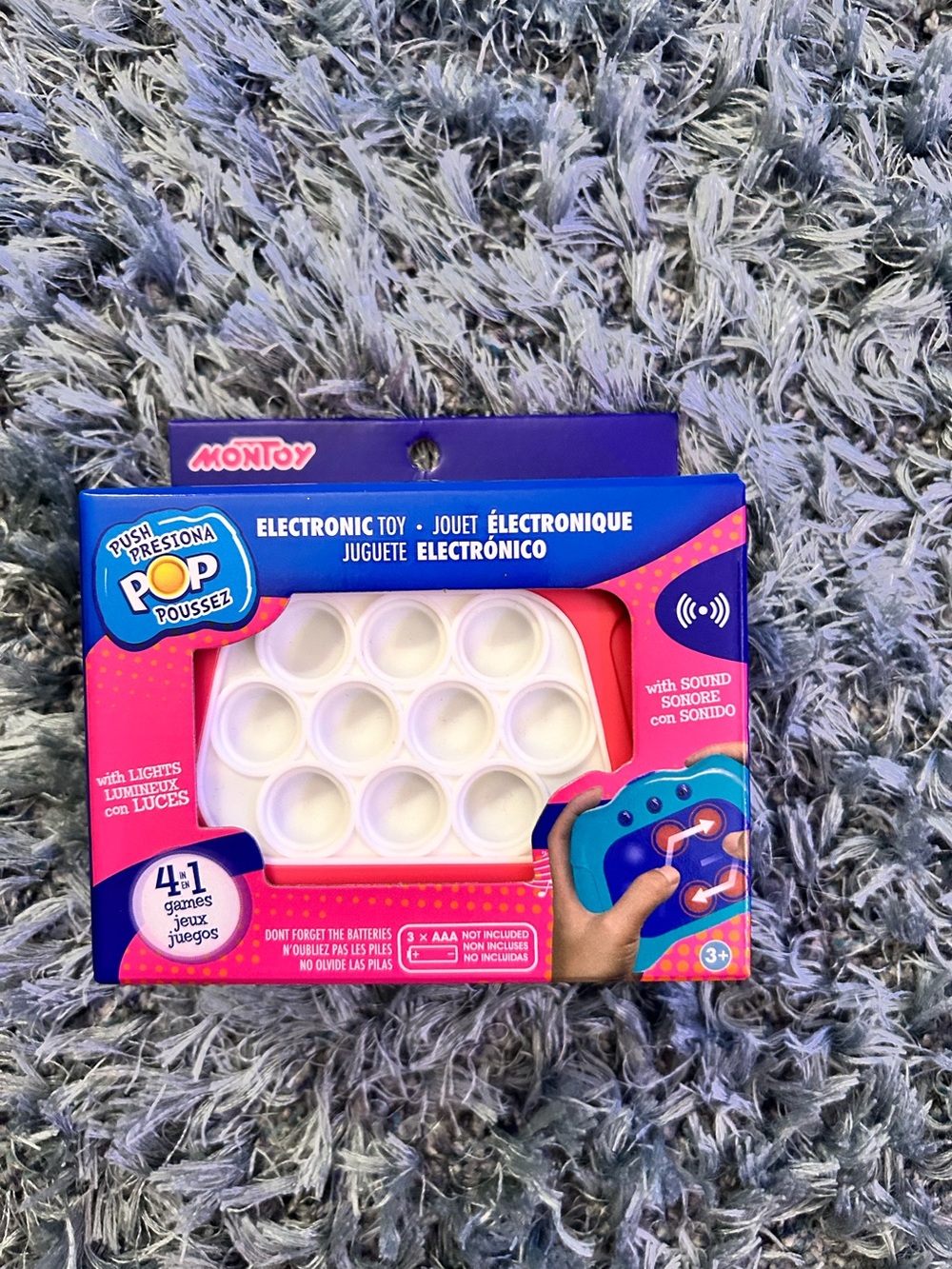 Montoy Electronic Push Pop Fidget Toy - White Silicon Bubbles